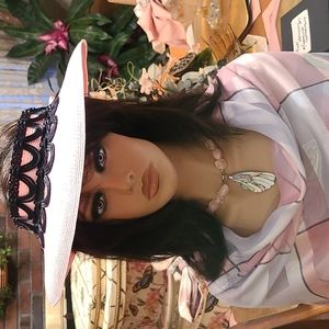 Geraldine Open Crown Floral Embellished Summer Hat